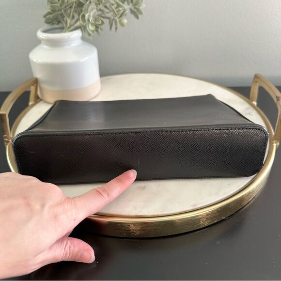 Ted Baker Black Mini Grain Minimalist Crossbody Bag with Gold Chain Hardware - Picture 14 of 16